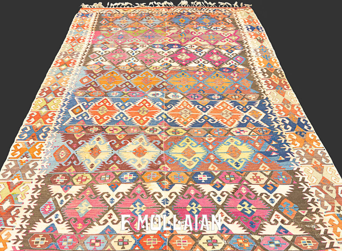 Long Antique Turkish Anatolian Kilim n°:98072355